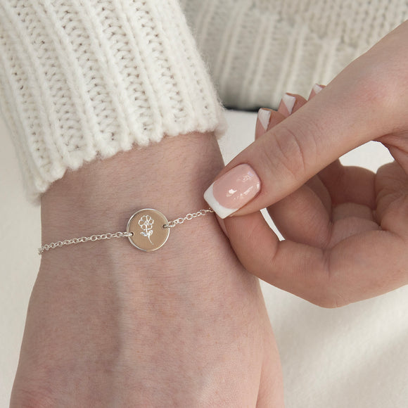 birthflower bracelet silver 