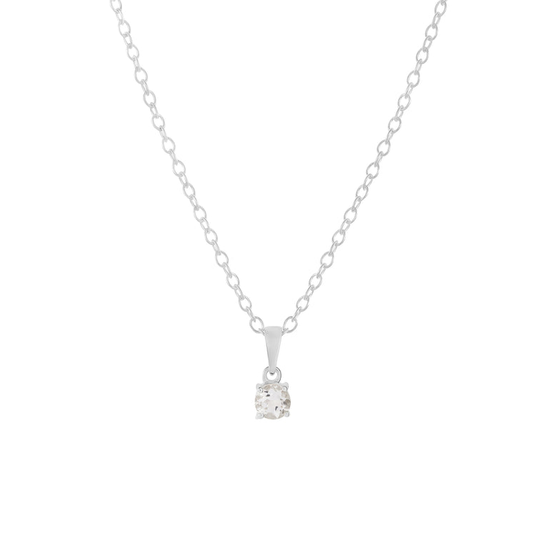 Sterling silver crystal pendant necklace, April birthstone jewellery by Lulu + Belle