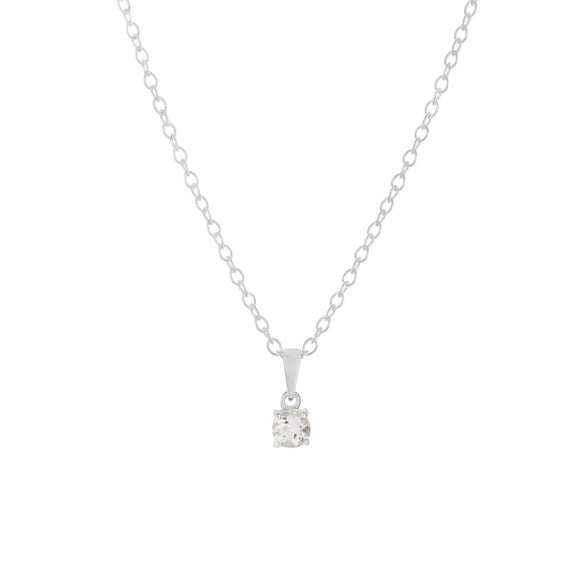 Sterling silver crystal pendant necklace, April birthstone jewellery by Lulu + Belle