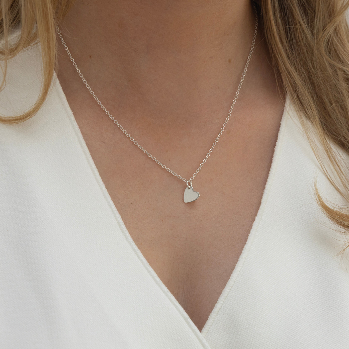 small heart silver necklace. lulu and belle