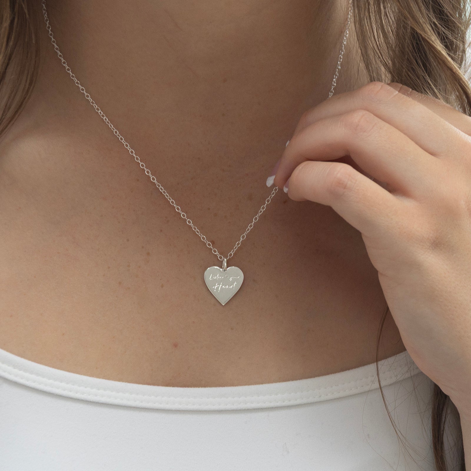 Listen to Your Heart Pendant Silver