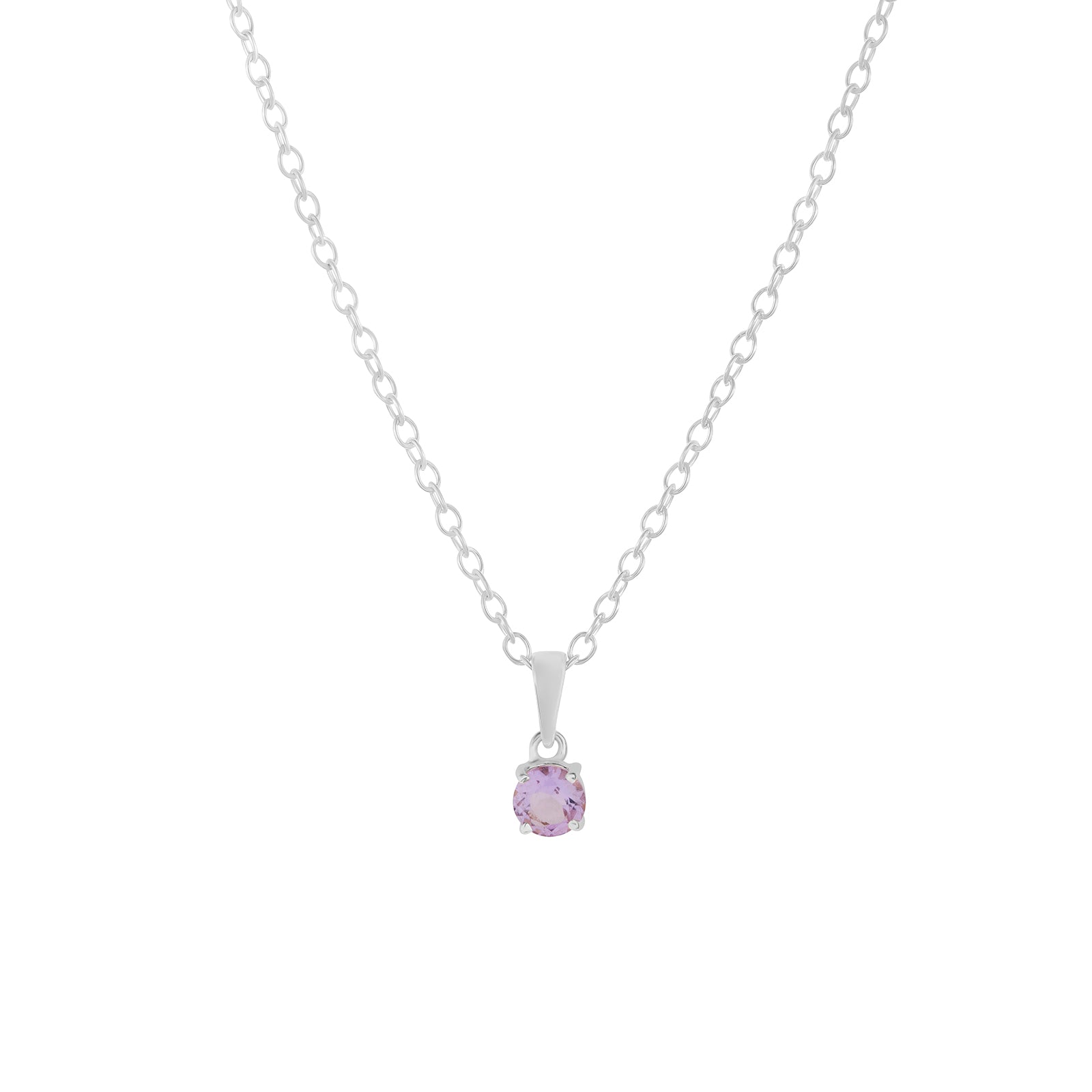 Sterling silver amethyst pendant necklace, February birthstone jewellery by Lulu + Belle