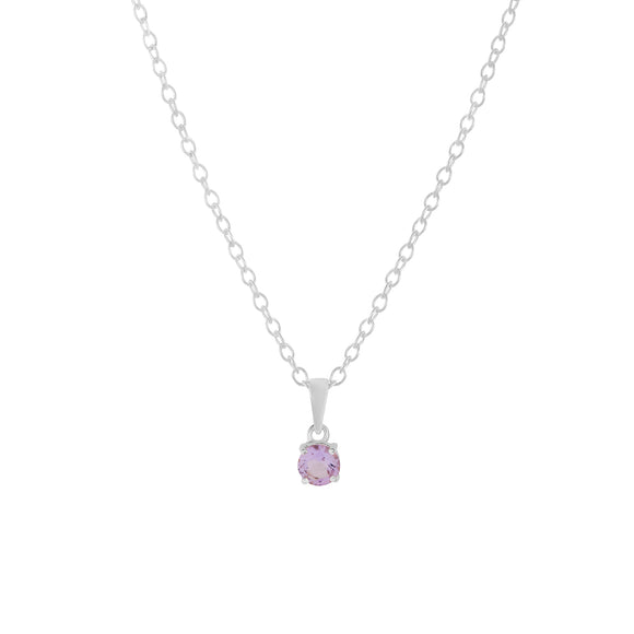Sterling silver amethyst pendant necklace, February birthstone jewellery by Lulu + Belle