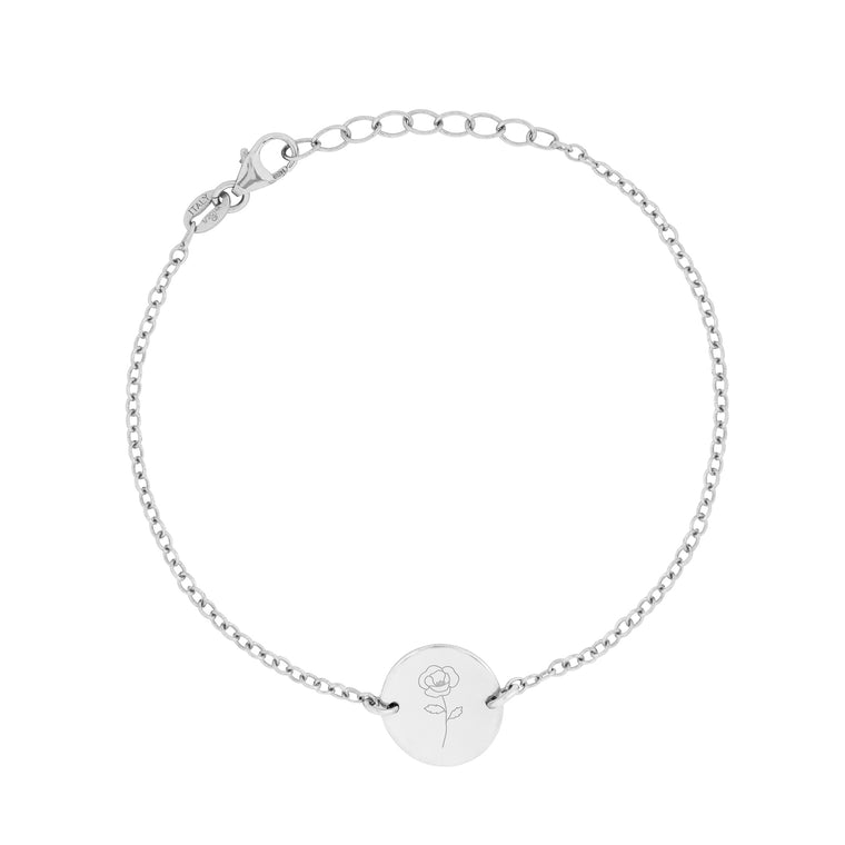 silver birth flower bracelet - august poppy
