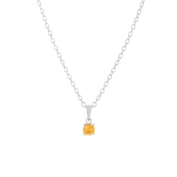 Sterling silver citrine pendant necklace, November birthstone jewellery by Lulu + Belle