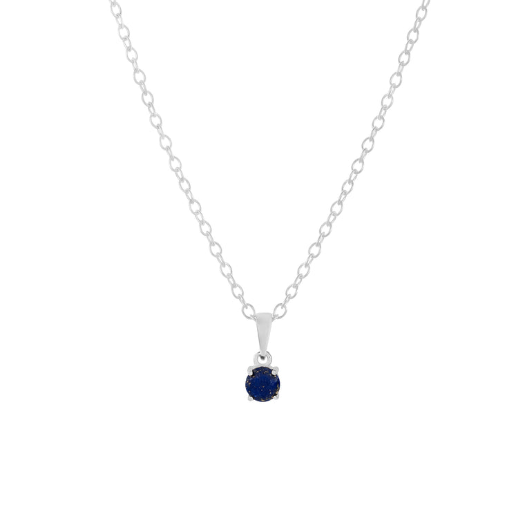 Sterling silver lapis lazuli pendant necklace, September birthstone jewellery by Lulu + Belle