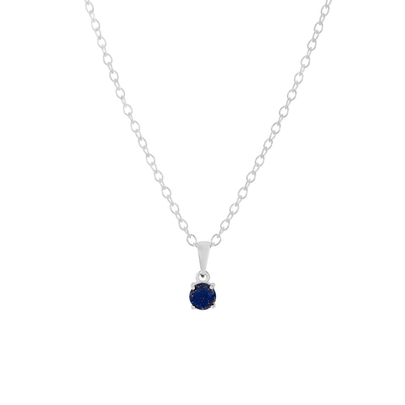 Sterling silver lapis lazuli pendant necklace, September birthstone jewellery by Lulu + Belle