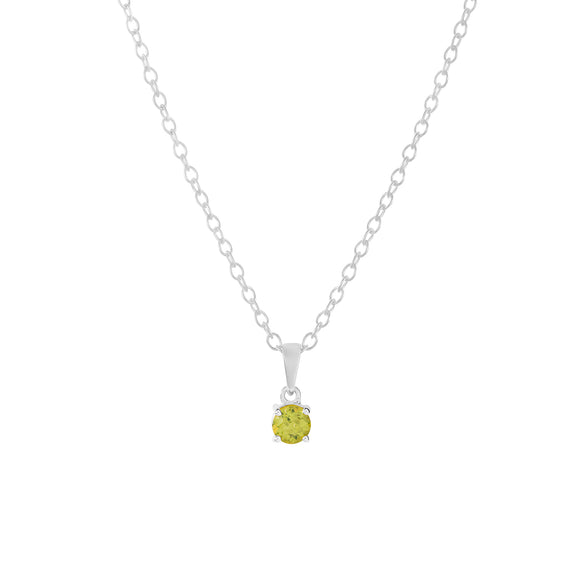 Sterling silver peridot pendant necklace, August birthstone jewellery by Lulu + Belle