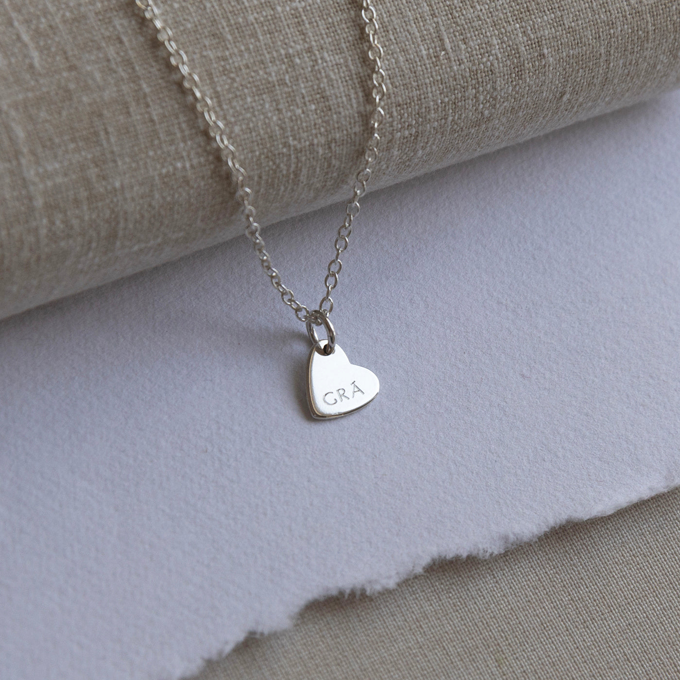 gra personalised small heart silver. lulu and belle