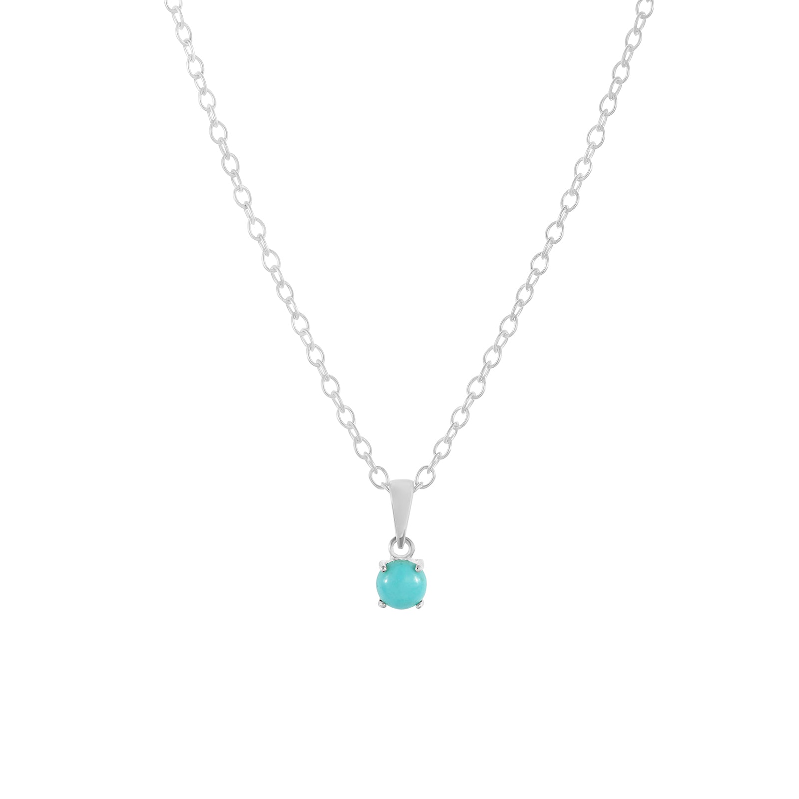 Sterling silver turquoise pendant necklace, December birthstone jewellery by Lulu + Belle