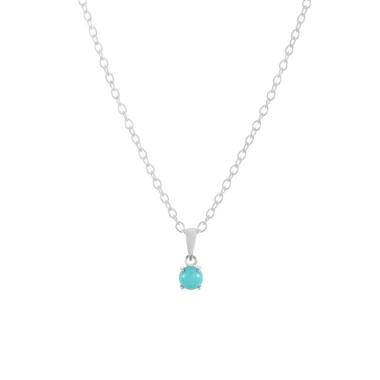 Sterling silver turquoise pendant necklace, December birthstone jewellery by Lulu + Belle