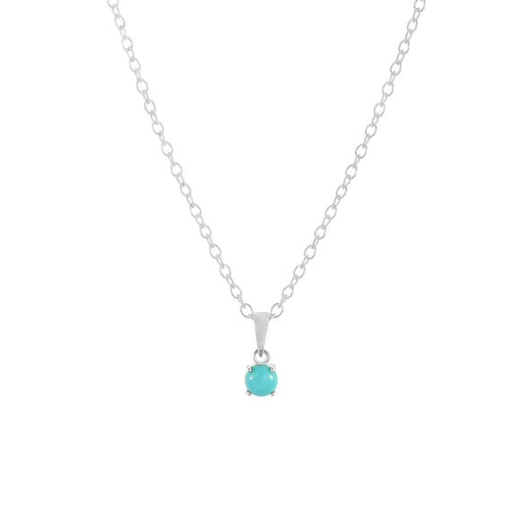 Sterling silver turquoise pendant necklace, December birthstone jewellery by Lulu + Belle