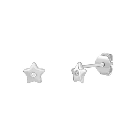 Silver Diamante Star studs
