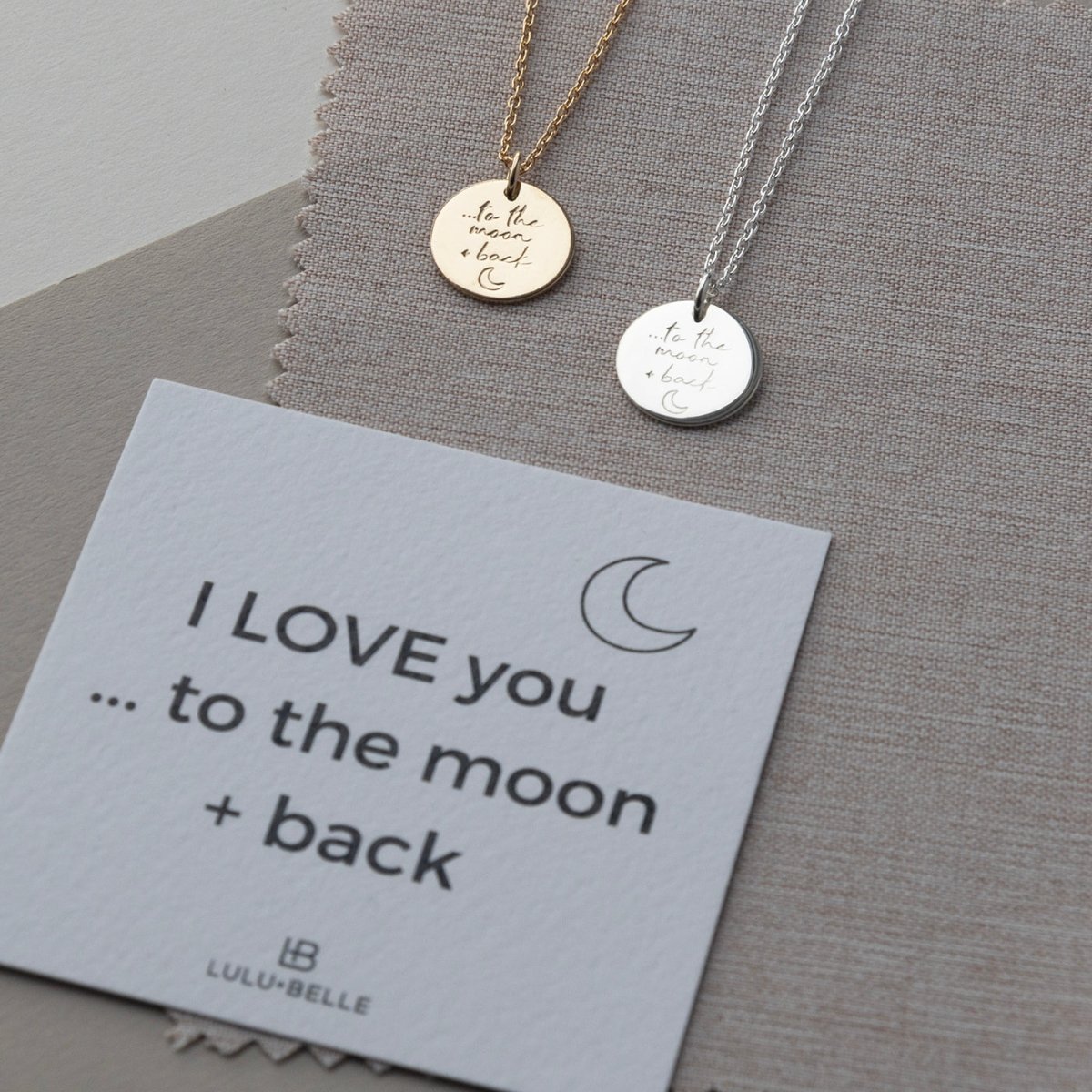 To the Moon and Back Necklace Gold or Silver - Lulu + Belle ® Jewellery