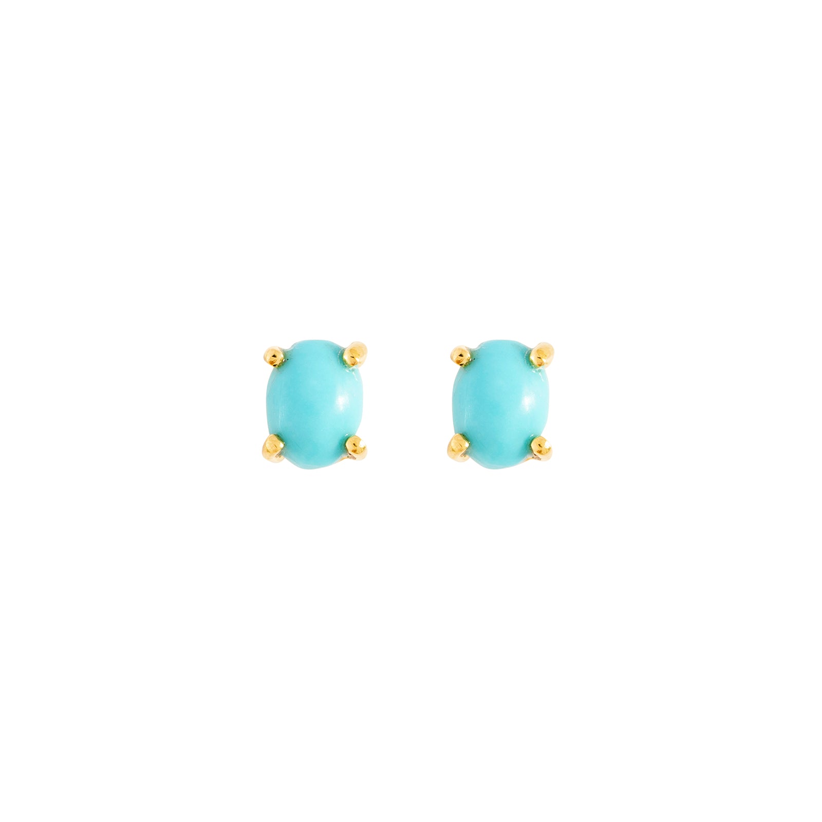 Gold Turquoise  stud earrings, December birthstone jewellery by Lulu + Belle