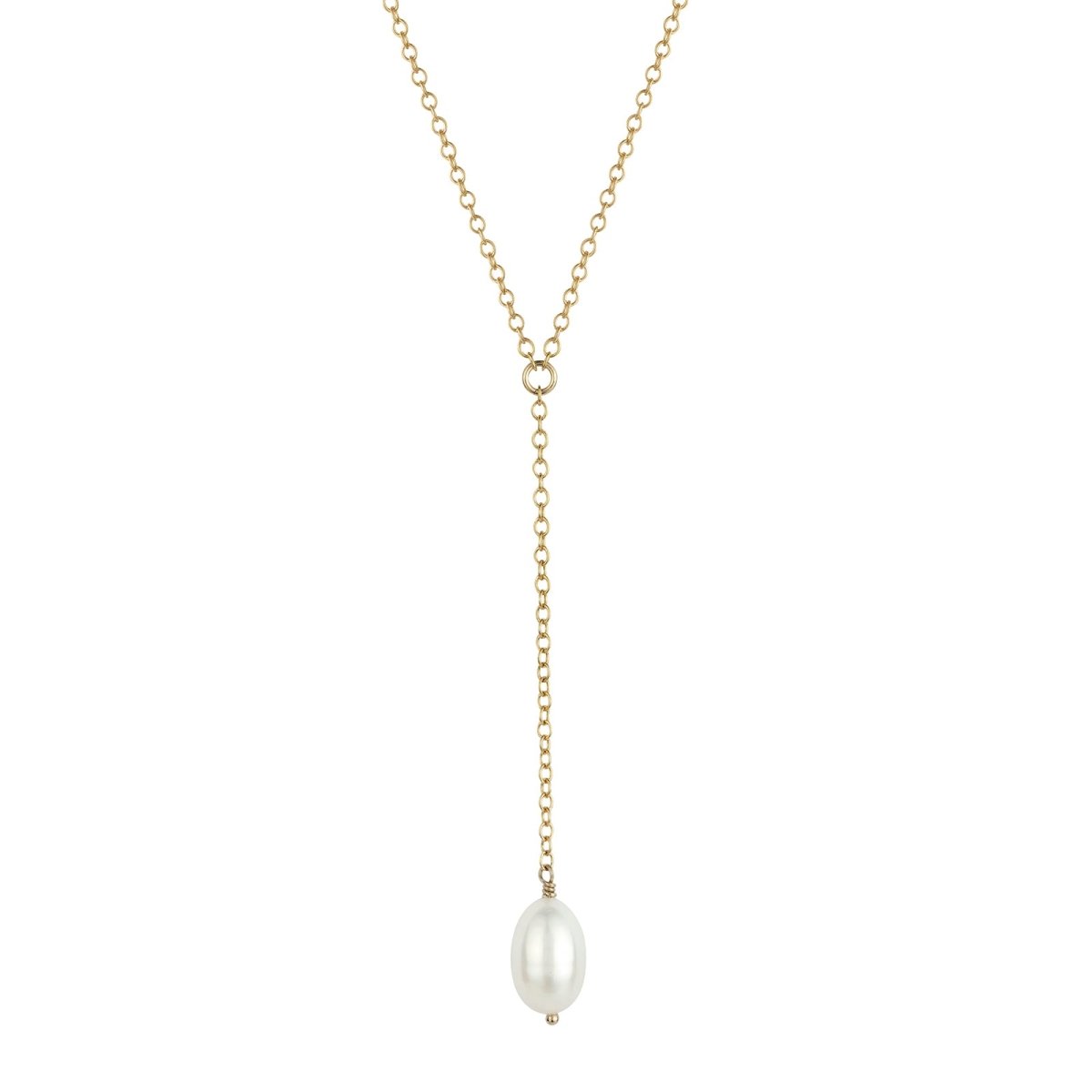 ATHENA Silver or Gold Large Single Pearl Necklace - Lulu + Belle Jewellery