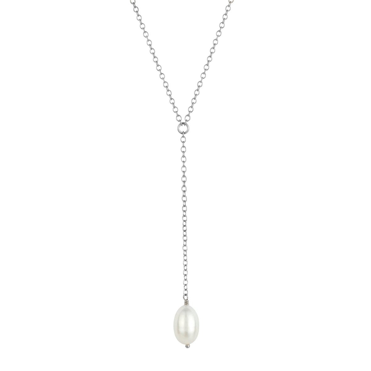 ATHENA Silver or Gold Large Single Pearl Necklace - Lulu + Belle Jewellery