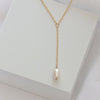 ATHENA Silver or Gold Large Single Pearl Necklace - Lulu + Belle Jewellery