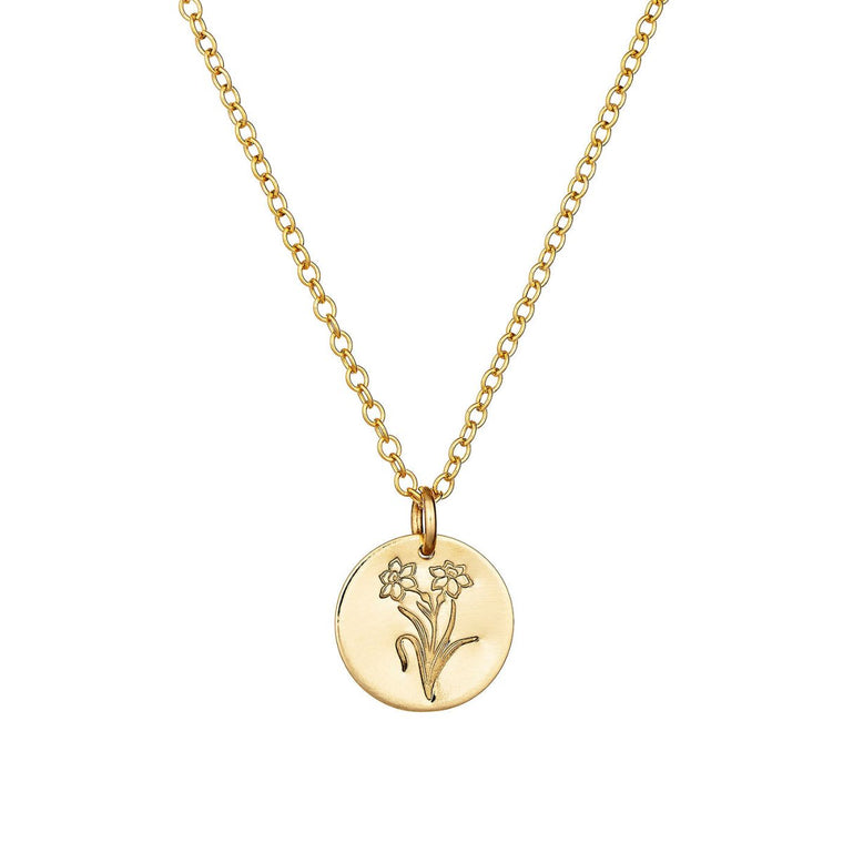Daffodil Flower Necklace Gold - Lulu + Belle Jewellery