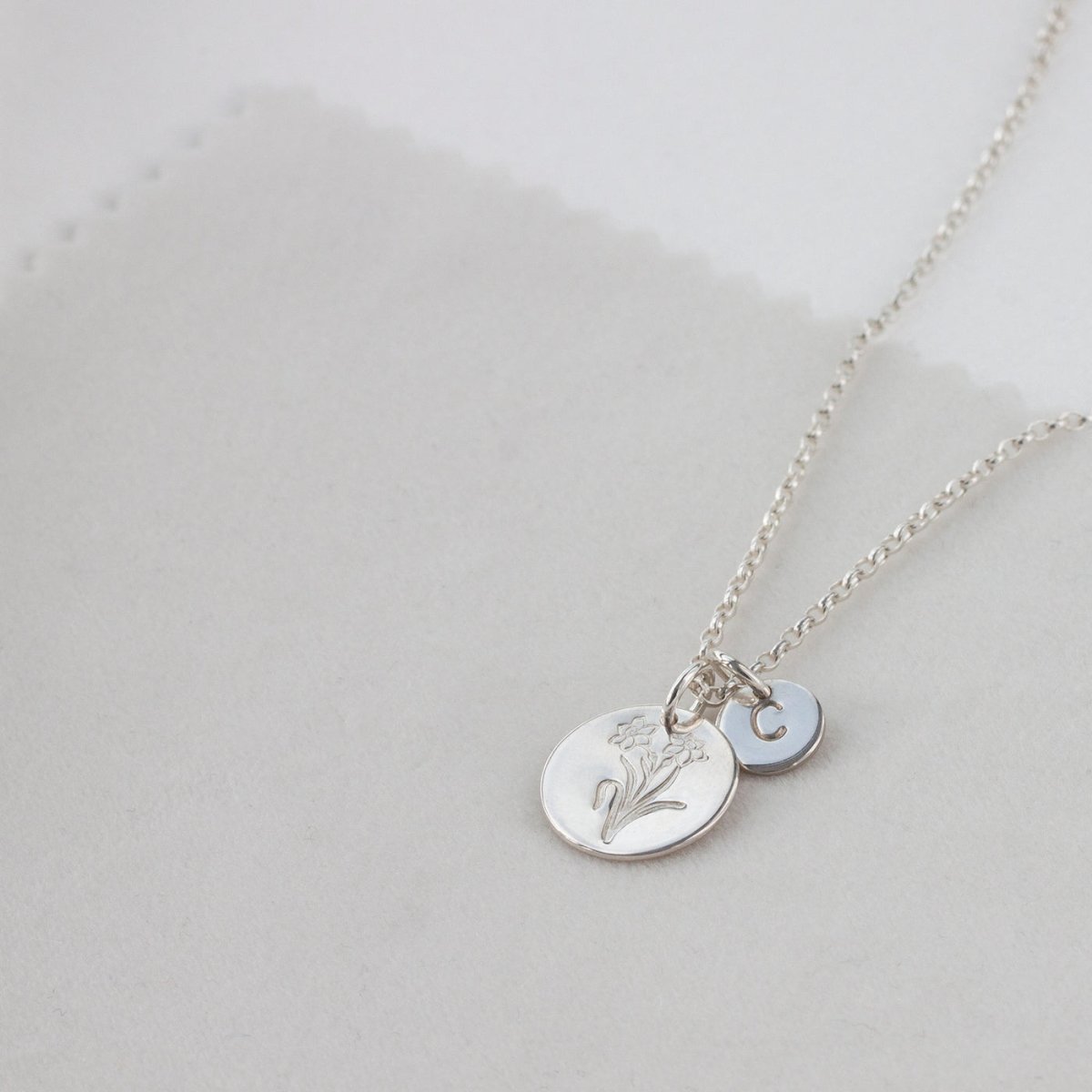 Daffodil Flower Necklace Silver - Lulu + Belle Jewellery