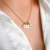 Dainty Gold Initial Necklace + Birthstone - Lulu + Belle Jewellery