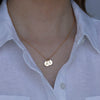 Dainty gold initial necklace multiple discs in script - Lulu + Belle Jewellery