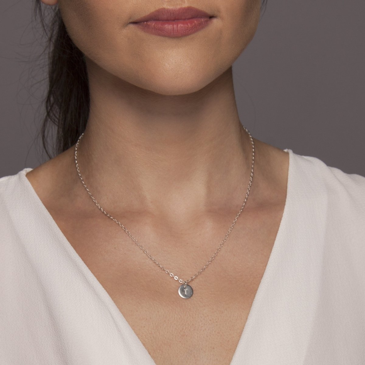 Dainty Sterling Silver Initial Necklace - Lulu + Belle Jewellery