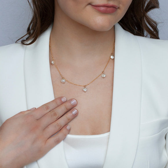 EDEN Keishi Pearl Necklace Gold or Silver - Lulu + Belle Jewellery