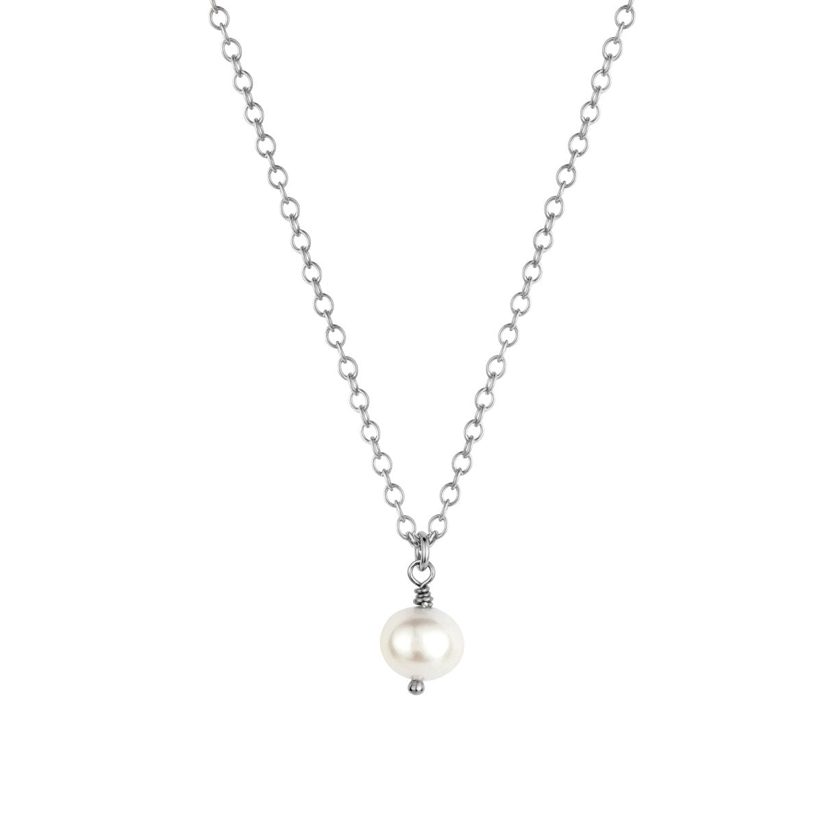 EVE Single Pearl Necklace Gold or Silver - Lulu + Belle Jewellery