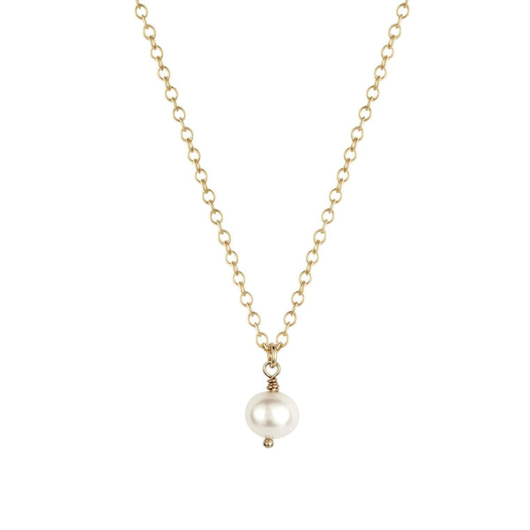 EVE Single Pearl Necklace Gold or Silver - Lulu + Belle Jewellery