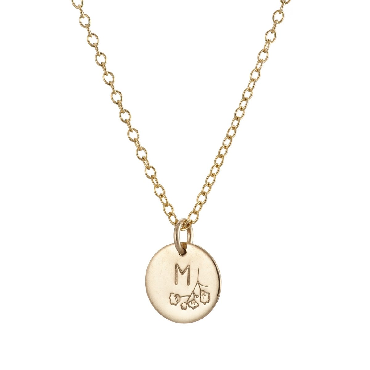 Floral initial necklace gold - Lulu + Belle Jewellery