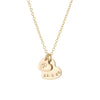 Gold double heart necklace with Initial and Date - Lulu + Belle Jewellery
