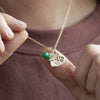 Gold double heart necklace with initial + birthstone - Lulu + Belle Jewellery