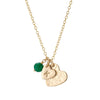 Gold double heart necklace with initial + birthstone - Lulu + Belle Jewellery