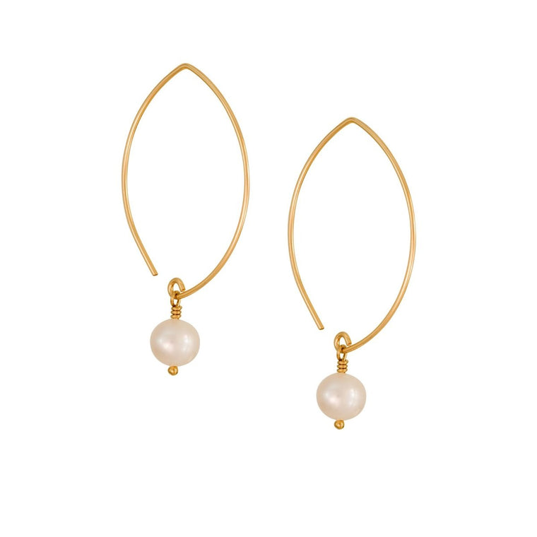 Gold Freshwater Pearl Drop Earrings - Lulu + Belle Jewellery