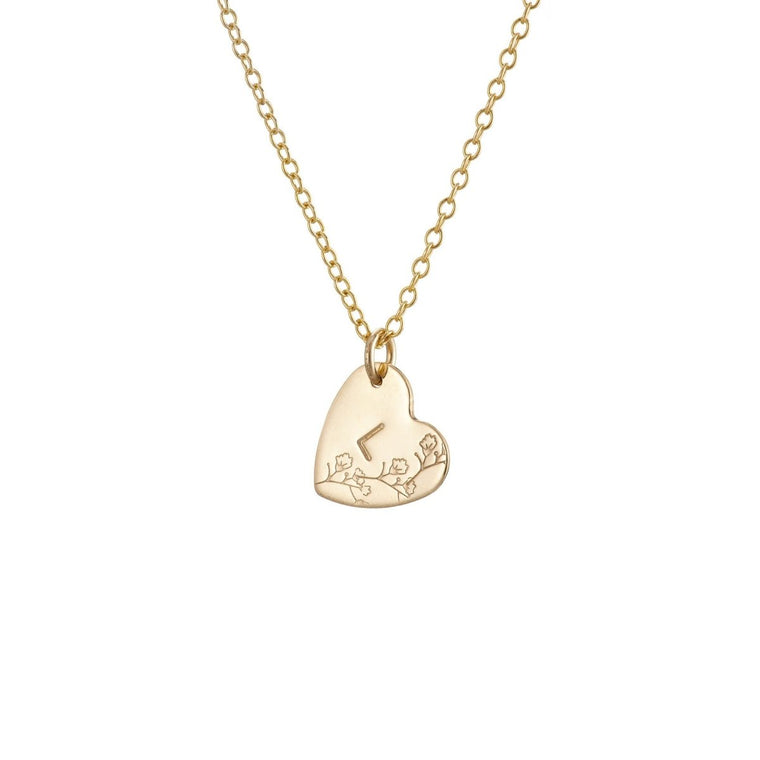 Gold heart initial pendant - Lulu + Belle Jewellery