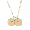 Gold Initial Necklace Multiple Discs in Script - Lulu + Belle Jewellery