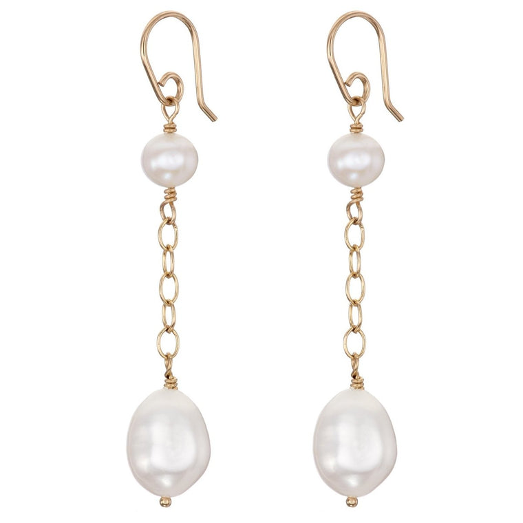 Gold or Silver Baroque Pearl Earrings - Lulu + Belle Jewellery