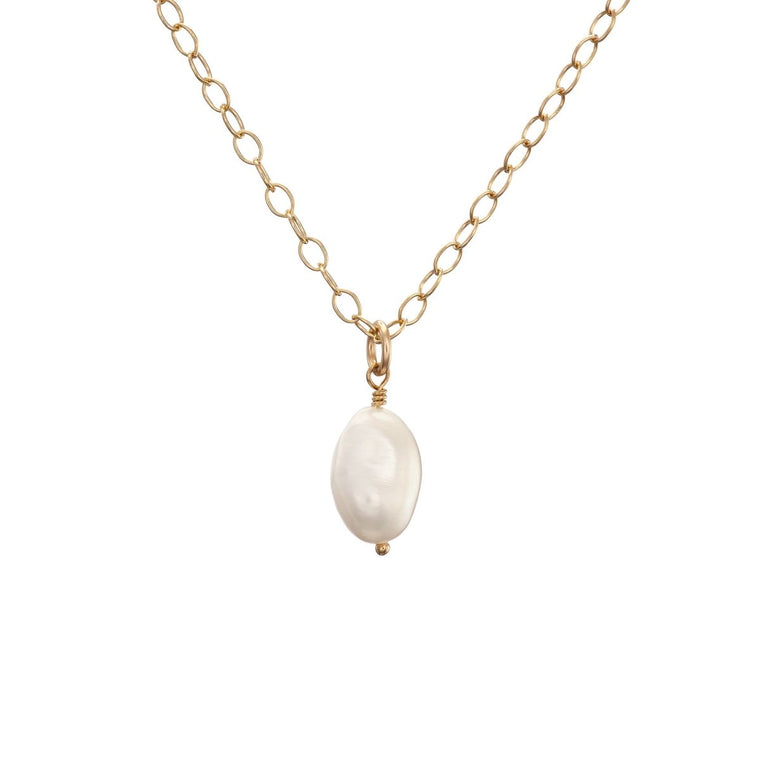 Gold or Silver Baroque Pearl Pendant - Lulu + Belle Jewellery