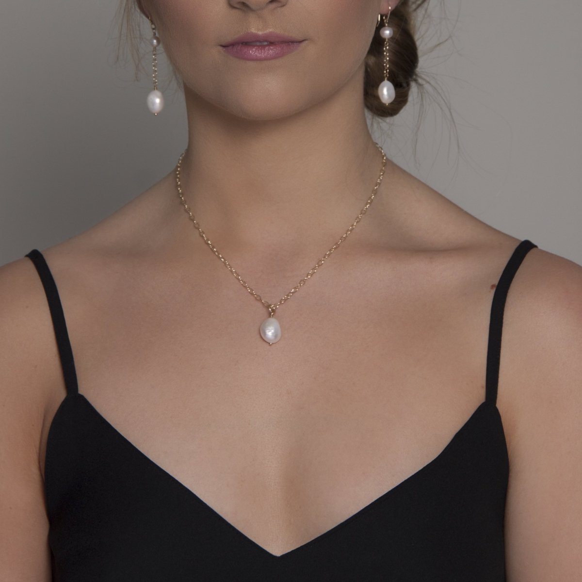 Gold or Silver Baroque Pearl Pendant - Lulu + Belle Jewellery