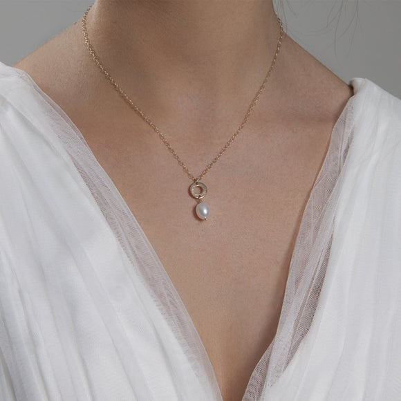 Gold or Silver Drop Pearl Pendant - Lulu + Belle Jewellery