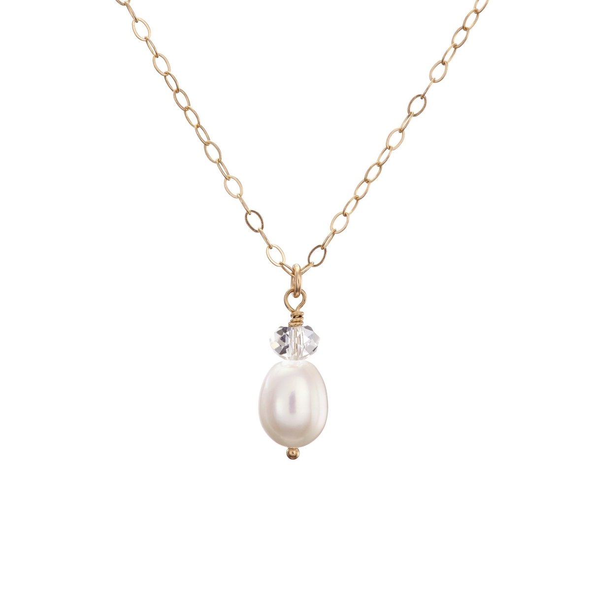 Gold or Silver Single Pearl Necklace - Lulu + Belle Jewellery