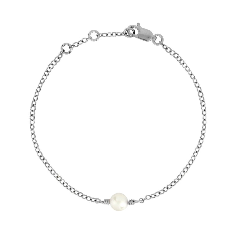 GRACE Floating Freshwater Pearl Bracelet Silver - Lulu + Belle Jewellery