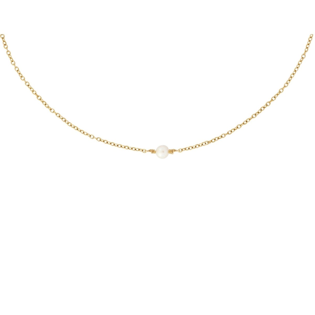 GRACE Suspended Single Pearl Necklace Gold or Silver - Lulu + Belle Jewellery