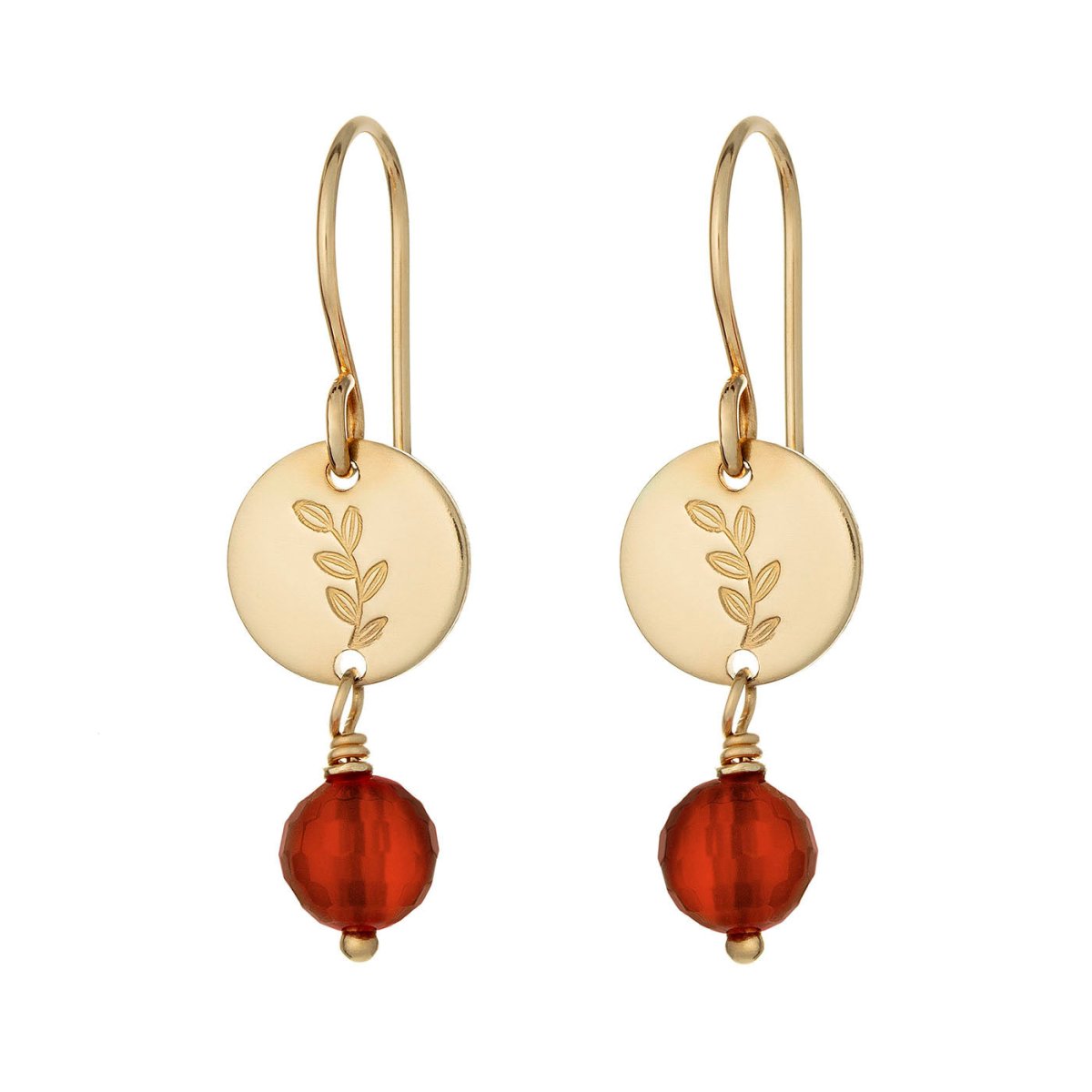 Leafy Birthstone Earrings Gold - Lulu + Belle Jewellery