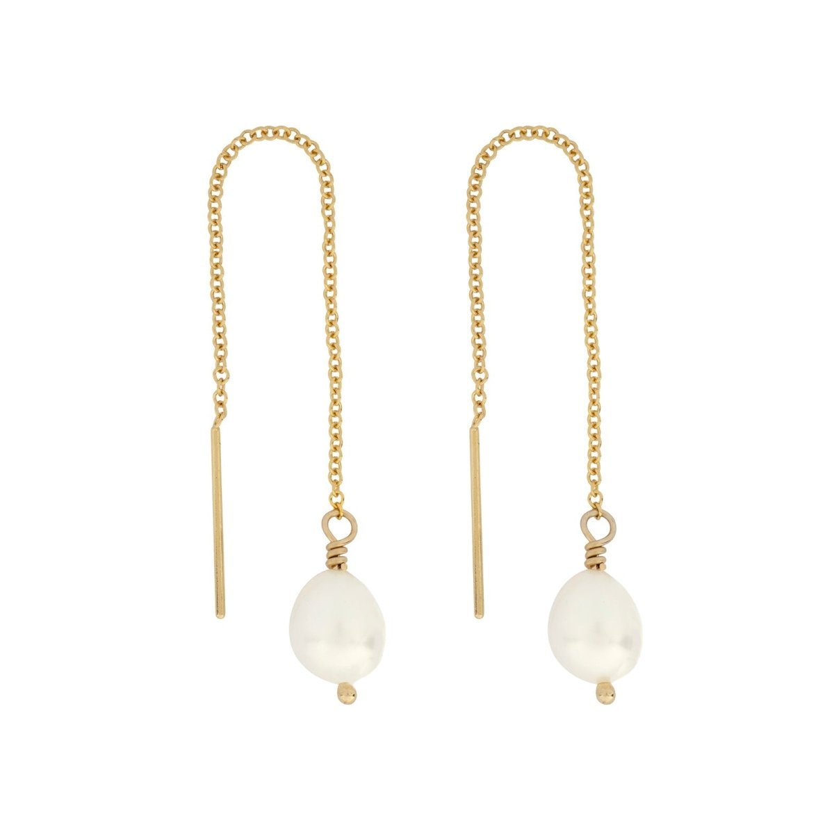 LILI Pearl Threader Earrings - Gold or Silver - Lulu + Belle Jewellery