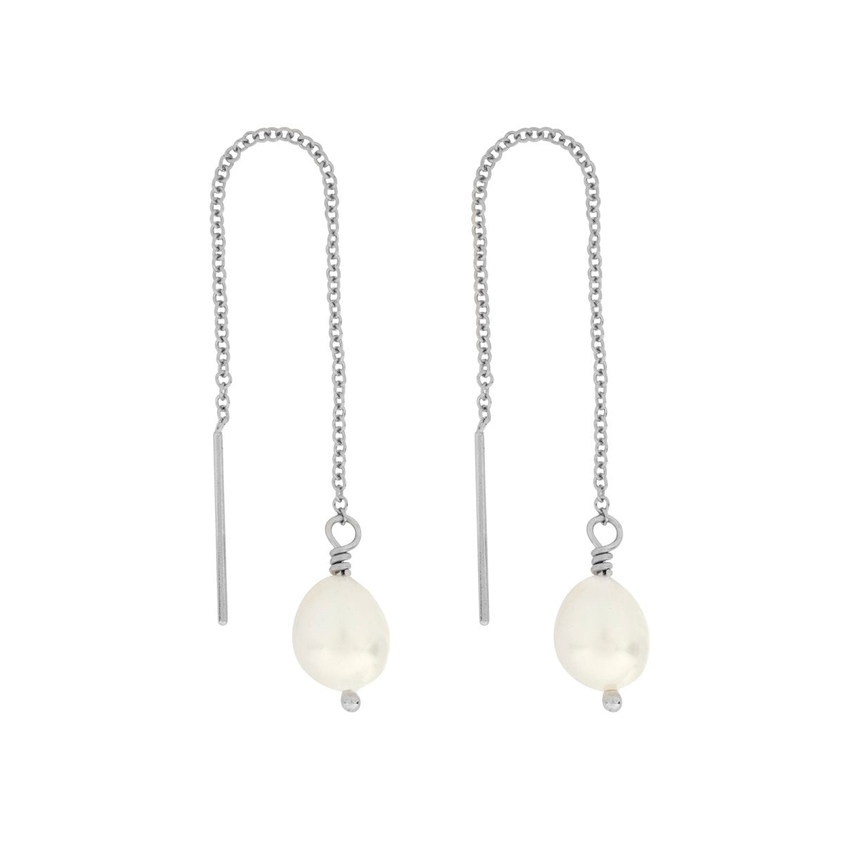 LILI Pearl Threader Earrings - Gold or Silver - Lulu + Belle Jewellery