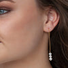 LIZ Pearl Threader Earrings Gold or Silver - Lulu + Belle Jewellery