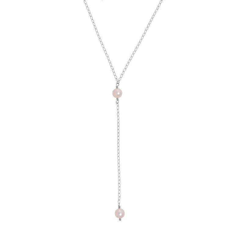 Long Freshwater Pearl Necklace Silver - Lulu + Belle Jewellery