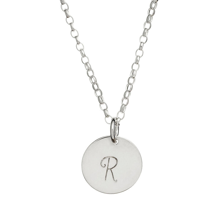 Medium Sterling Silver Initial Necklace Script - Lulu + Belle Jewellery